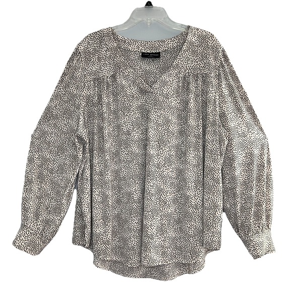 Lane Bryant Tops - Lane Bryant Confetti Tunic Top Blouse Stretch Peasant Travel V Neck Size 22 24
